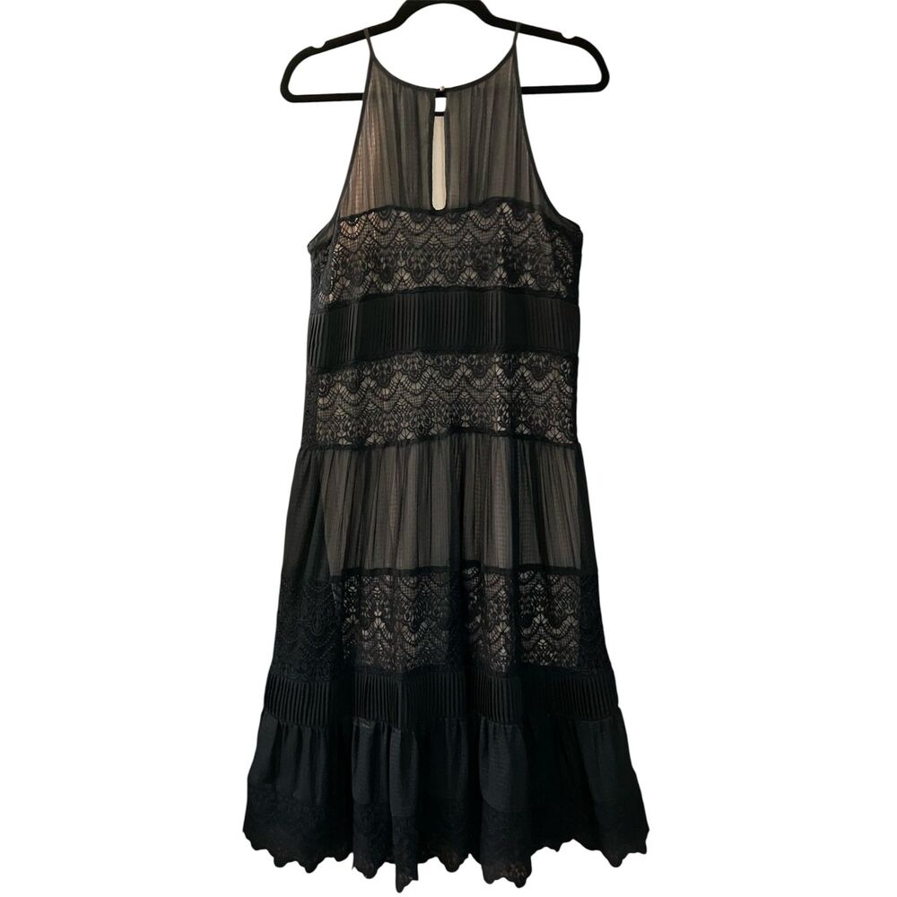 Anthropologie HD in Paris Villanelle lace tiered sleeveless halter midi dress - Picture 4 of 12